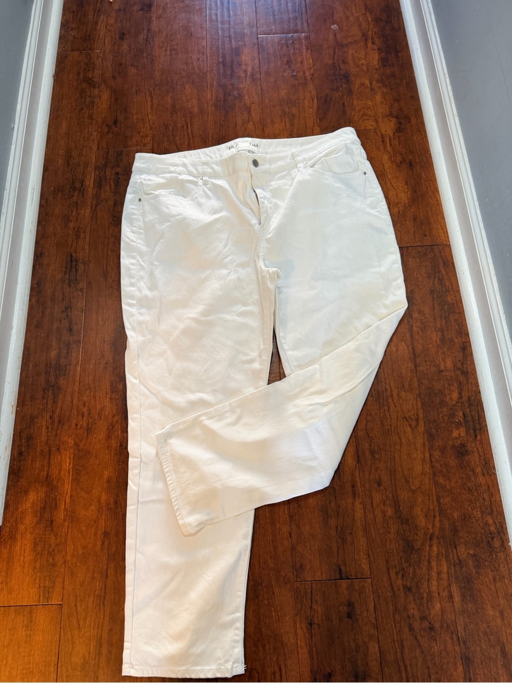 Chico's 3 White Straight-Leg Stretch Jeans